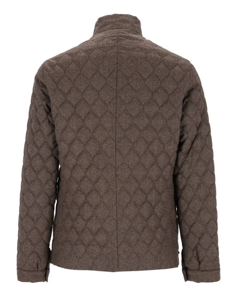 Emporio Armani Quilted Wool Jacket — Brown Brown