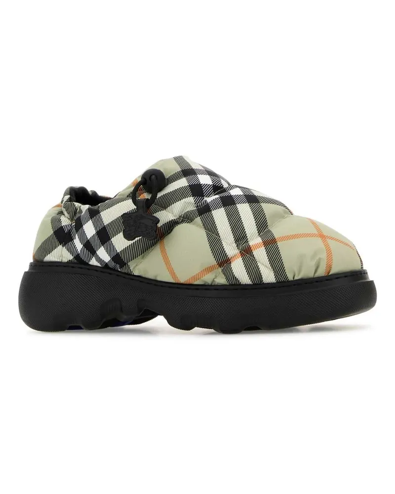 Burberry Women's Printed Fabric Pillow Check Slip Ons Lightsageipcheck Sneaker Green