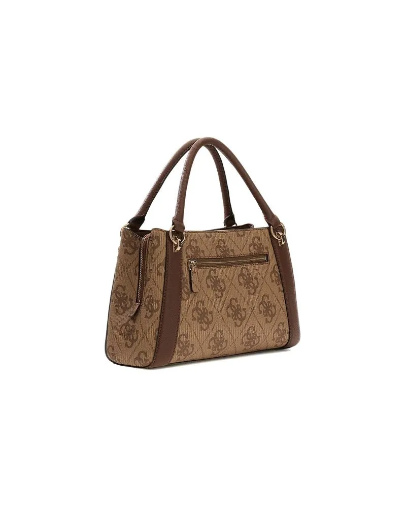 Guess Women's Satchel Latte Logo-Brown Polyurethane Satchel-bags Brown
