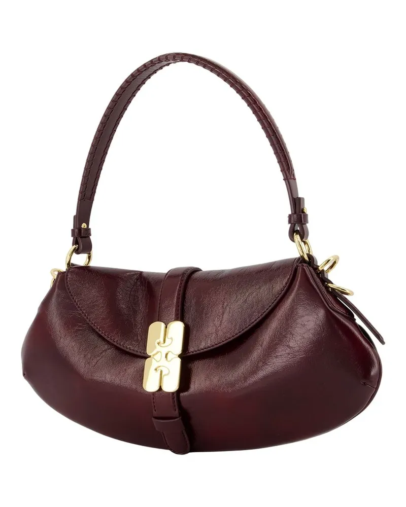 Ganni B Kat Synthetic Shoulder Bag — Burgundy Burgundy