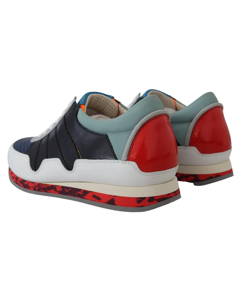 Dolce & Gabbana Men's Multicolor Leather Sport Low Top Sneakers Multicolor