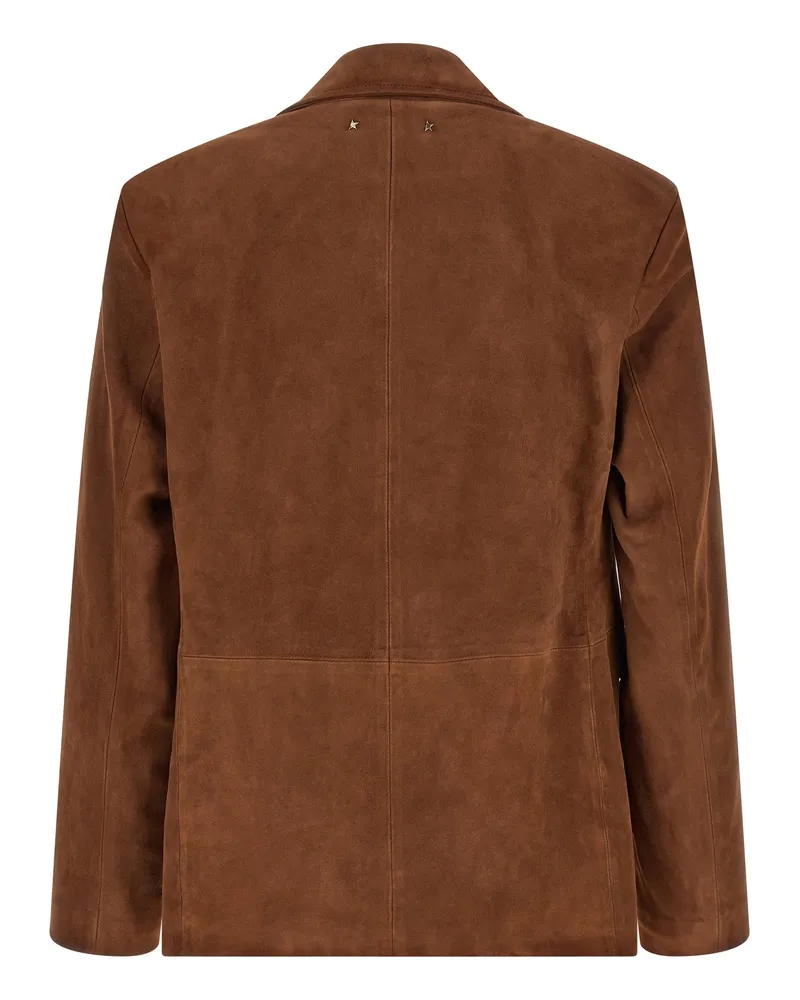 Golden Goose Waxed Suede Jacket — Brown Brown