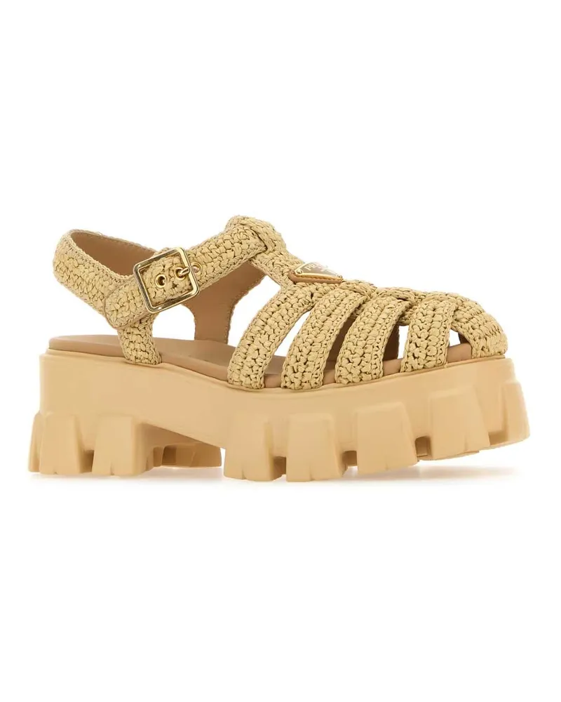 Prada Monolith Sandals — Beige Beige