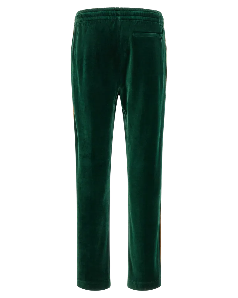 Casablanca Paris Cotton Velvet Bicolor Joggers — Green Green