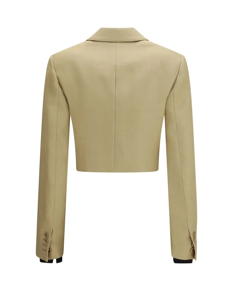 Max Mara Women's Beige Linen Denim Jacket Clothing Beige