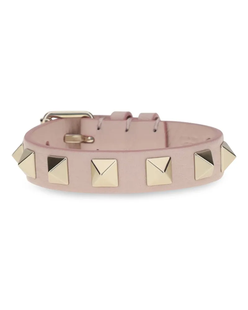 Valentino Garavani Women's Bracelet Rockstud Rose Quartz Calf Leather Bracelets Pink