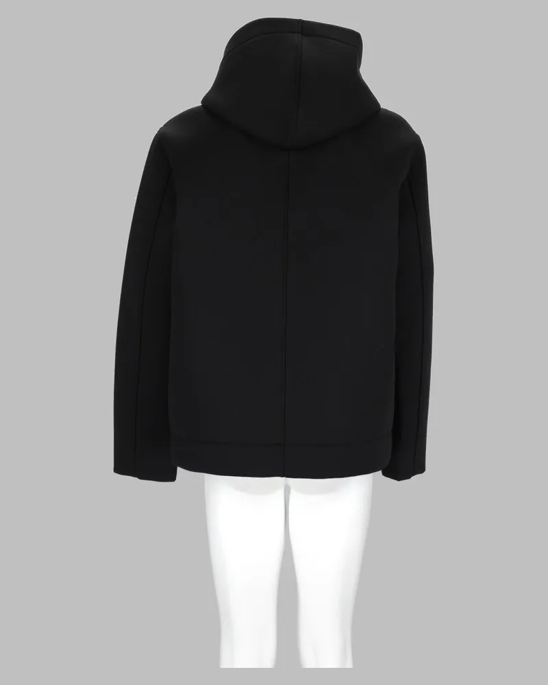 Paolo Pecora Milano Hooded Zip Coat — Black Black