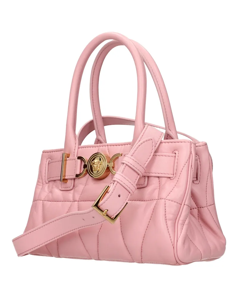 Versace Women's Quilted Leather Shoulder Bag Pink Pink