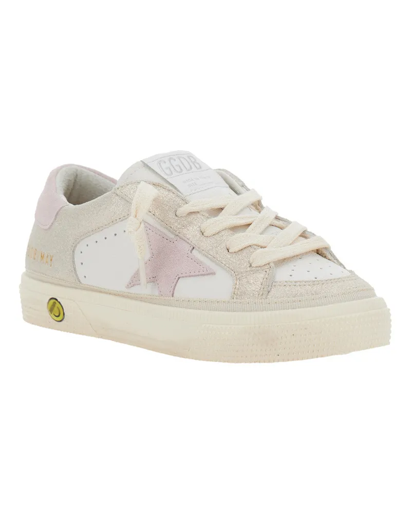 Golden Goose Girls' White Low Top Sneakers With Logo And Star Detail Goat Trainers White