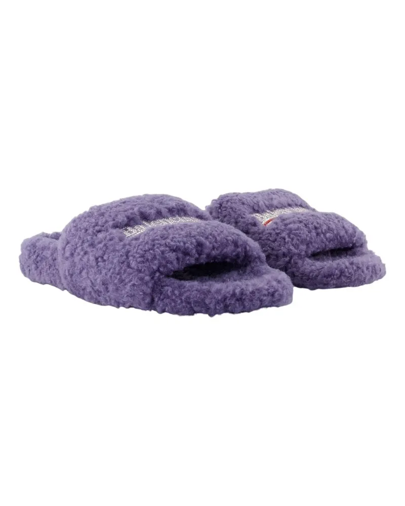 Balenciaga Women's Furry Sandals -  Faux Fur Purple Faux_fur Shoes Purple