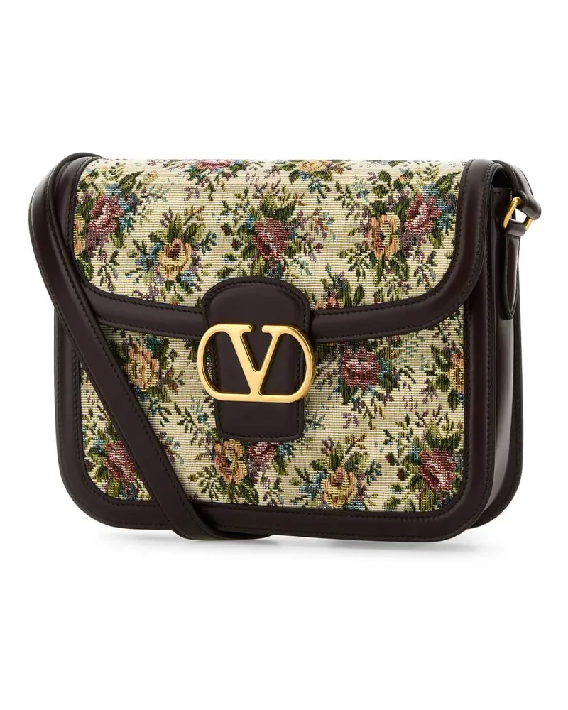 Valentino Garavani Women's Embroidered Jacquard 9to5 Crossbody Bag Multicoloroakbrown Afcopcpl Borse A Tracolla Brown