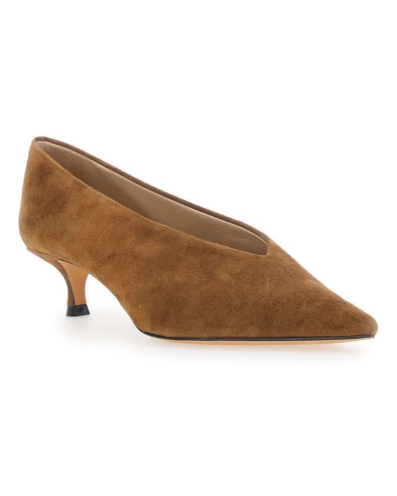 Le Monde Béryl Women's Kitten Heel Mules Brown Leather Lamb Brown