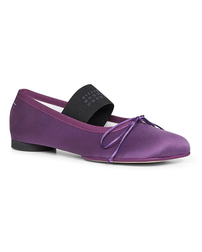 Maison Margiela Women's Ballet Flats Purple Satin Polyester Ballerina Shoes Purple