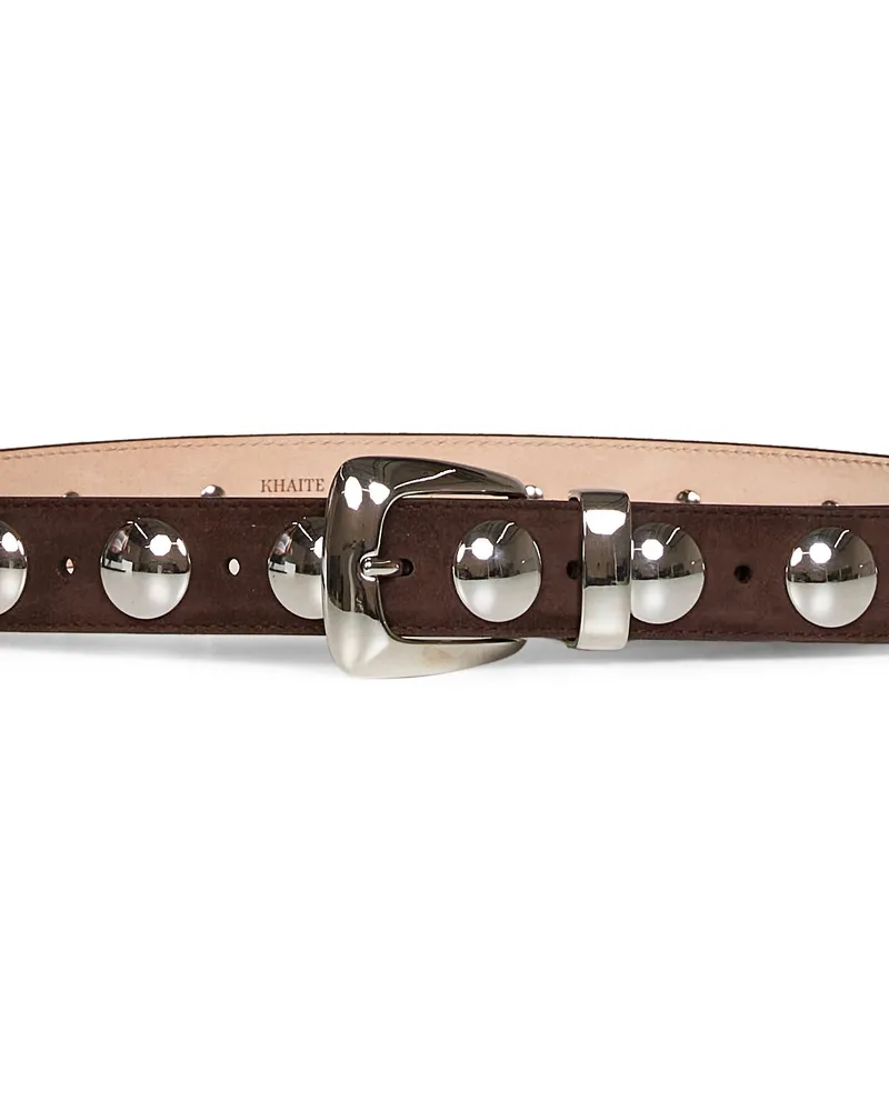 KHAITE Women's Belt Benny Coffee Suede Brown Calfskin Brown