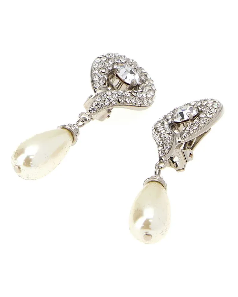 Alessandra Rich Women's Silver Metal Earrings Pearlsilver Orecchini Pearlsilver