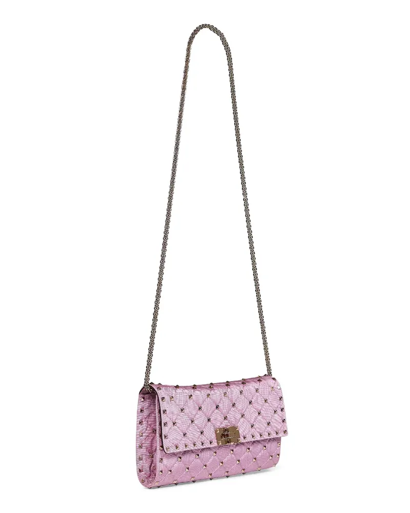 Valentino Garavani Women's Crossbody Bag Rockstud Spike Rhododendron Pink Shoulder Pink
