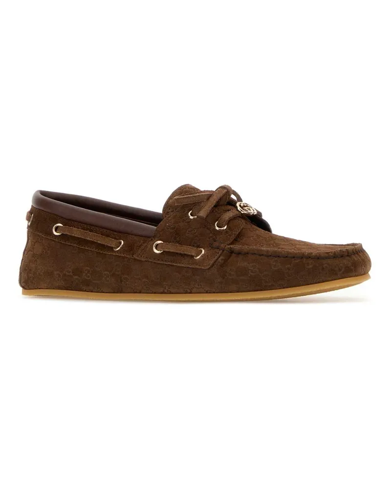 Gucci Women's Brown Suede Loafers Prettychestmarron Mocassini Brown