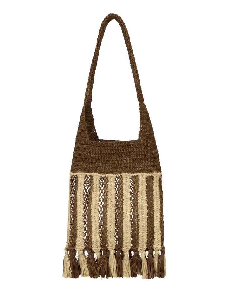 Isabel Marant Women's Tote Bag Praia Raffia Natural Brown Natural-Brown Shoulder Natural/brown Brown