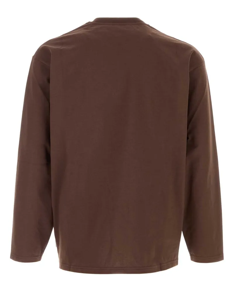 Jil Sander Men's Chocolate Cotton T-Shirt Espresso Exterior Brown