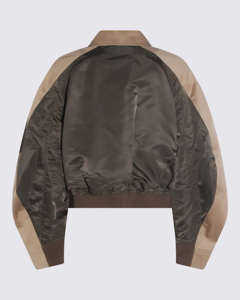 Sacai Women's Jackets Khaki-Beige Nylon Khaki/beige Beige