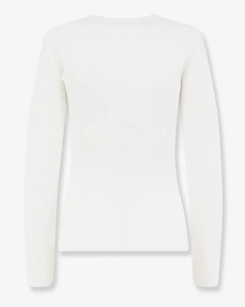 Elisabetta Franchi Women's Knitted Zip Blazer White Viscose Blazers Jacket White