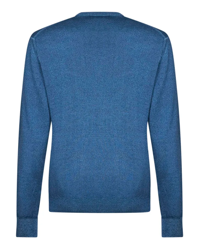 Etro Men's Crewneck Wool Sweater Mid Avio Blue Blue