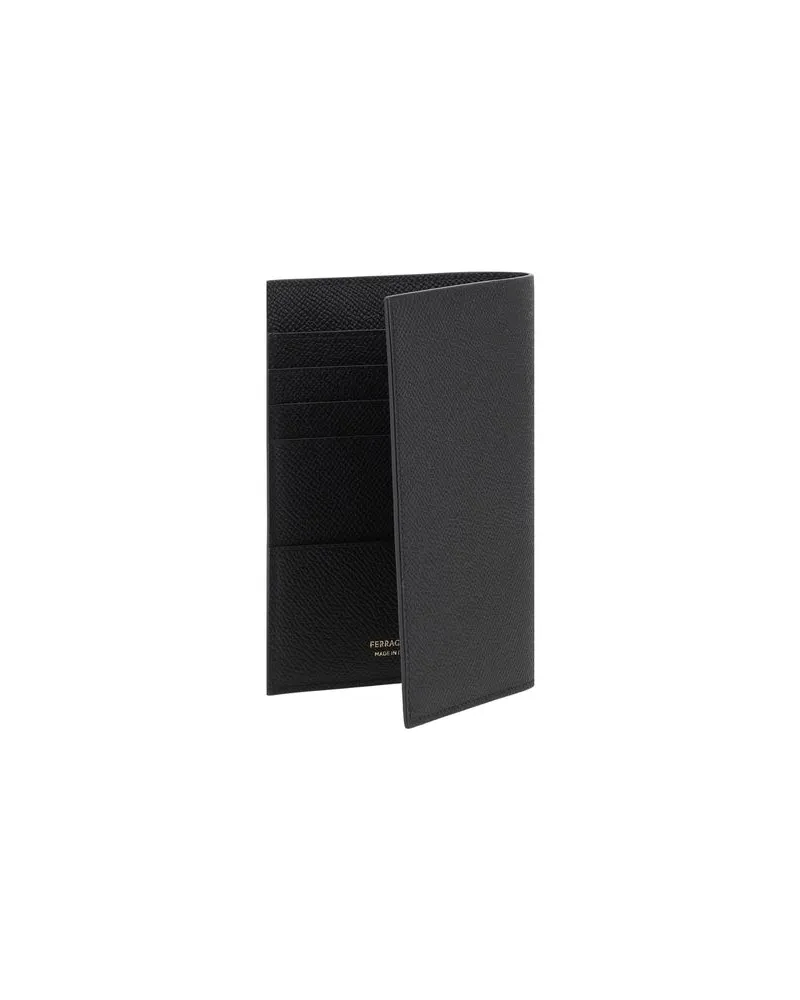 Ferragamo Men's Black Calf Leather Bos Taurus Wallet Black