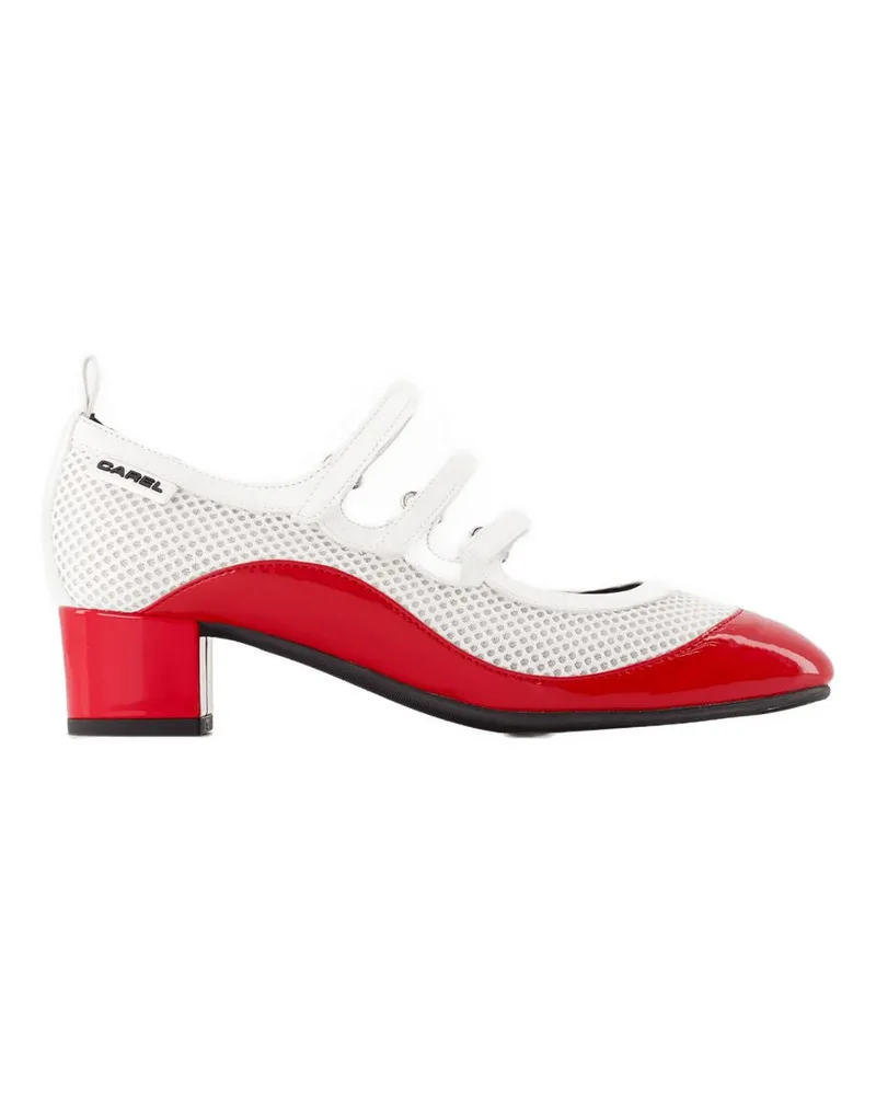 Carel Women's Sportina Pumps -  Leather Black Calfskin Shoes White