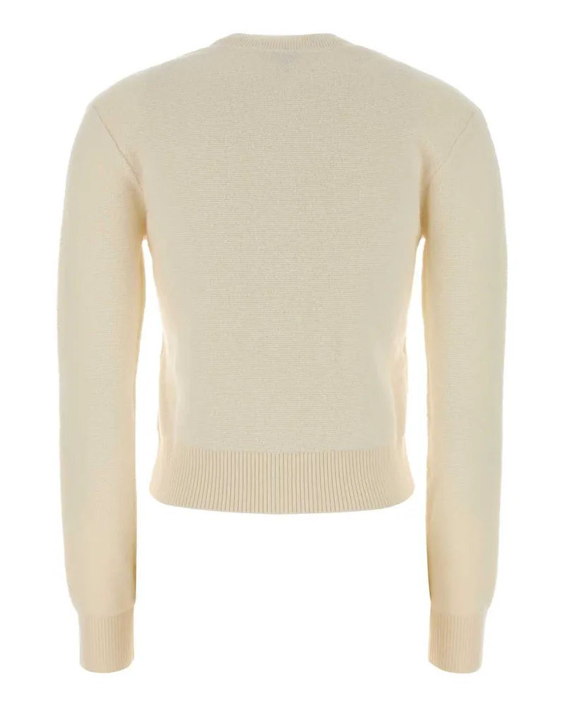 Loewe Women Ivory Wool Sweater Ecru Exterior: Maglie Beige