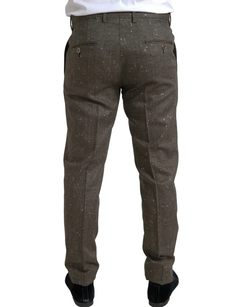 Dolce & Gabbana Wool-Cashmere Blend Trousers — Brown Brown