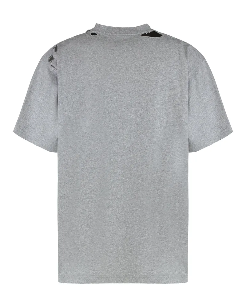 Balenciaga Logo-Print Crew Neck T-Shirt — Gray Gray
