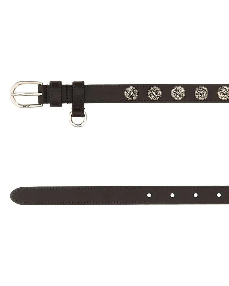 Prada Women's Chocolate Leather Belt Caffe Cinture Caffe Brown