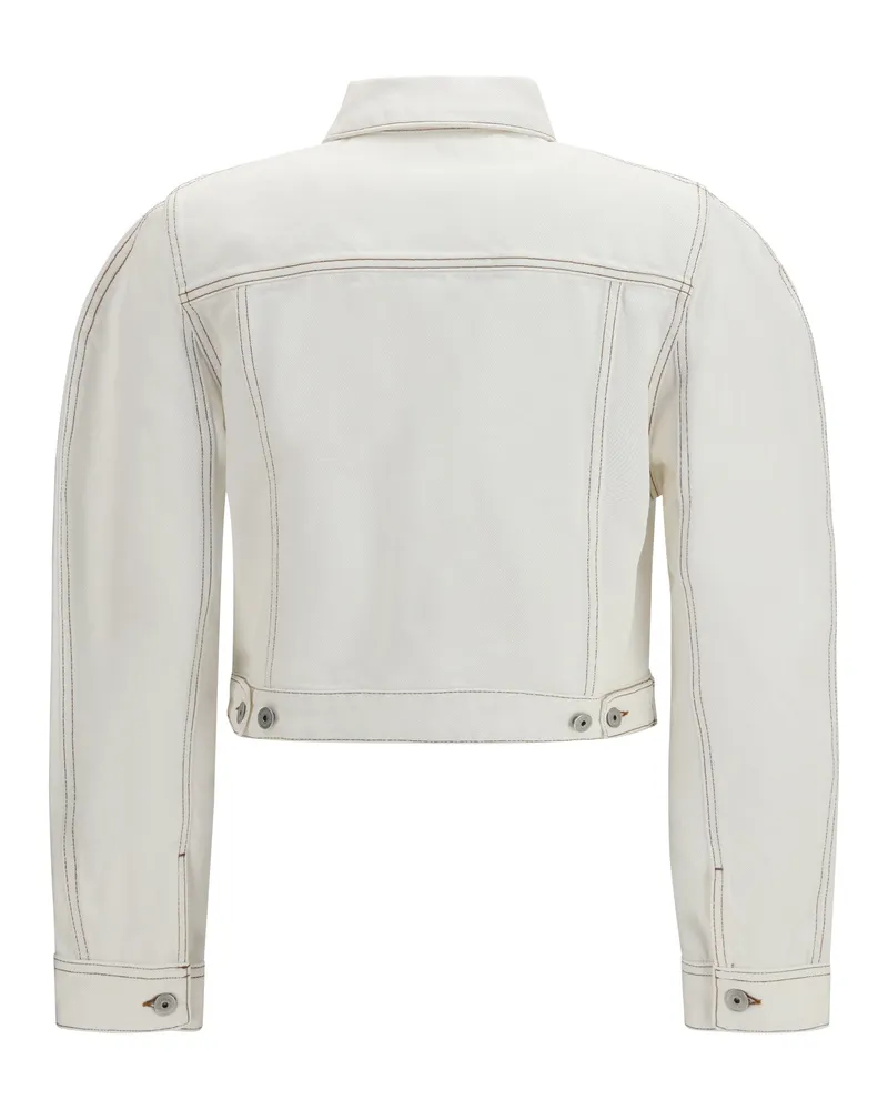 Jacquemus Women's Ovalo Jacket Denim Off-White-Tabac Cotton Off-white/tabac Beige