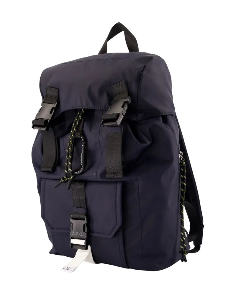 A.P.C. Men's Trek 2.0 Backpack -  Nylon Blue Bags Backpacks Navy