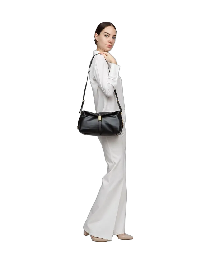 Pinko Women's Shoulder Bag Black Goat Leather Shoulder-bags Black