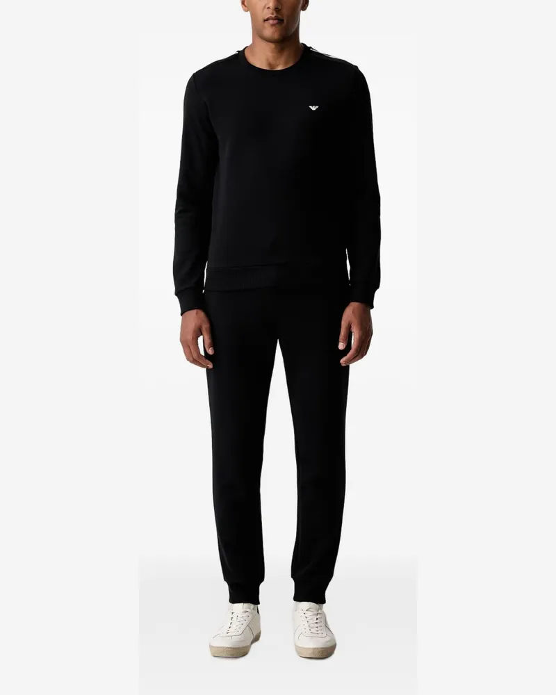Emporio Armani Logo-Embroidered Sweatshirt — Black Black