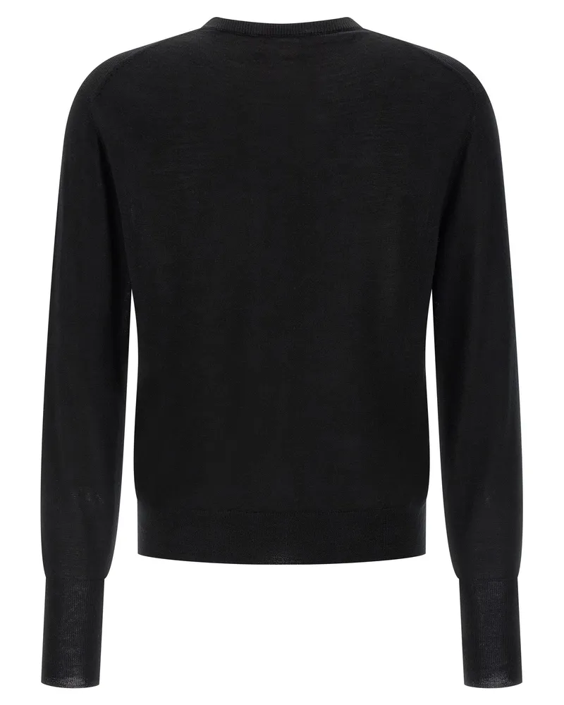 MA'RY'YA Merino, Silk and Cashmere Blend Sweater — Black Black