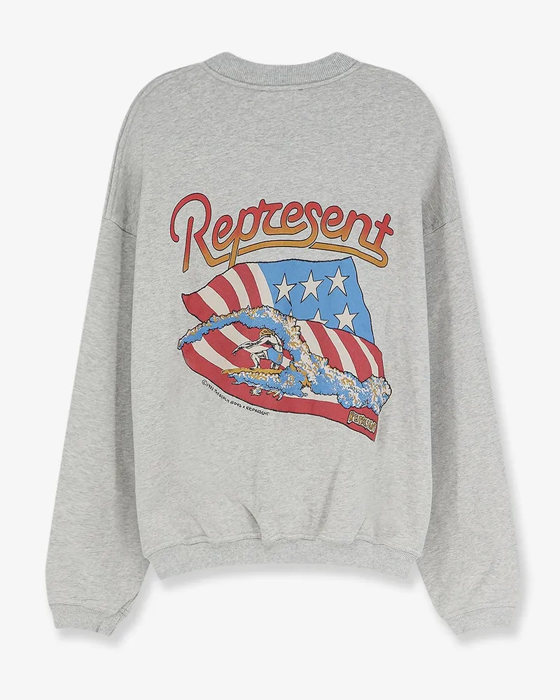 REPRESENT Men's Sweater Beach Boys Americas Band Grey Cotton Gray