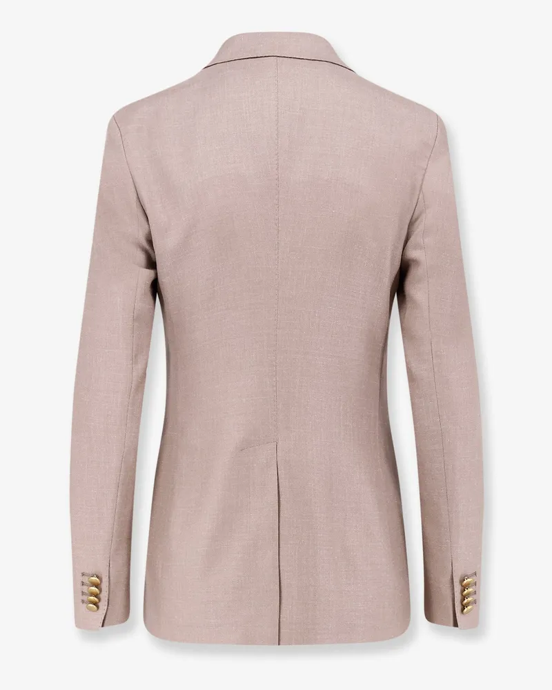 Tagliatore Women's Blazer Parigi Beige Wool-Silk-Linen Virgin Wool Blazers Jacket 