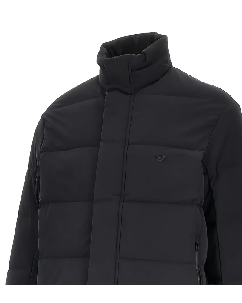 Emporio Armani Quilted Nylon Down Jacket — Black Black