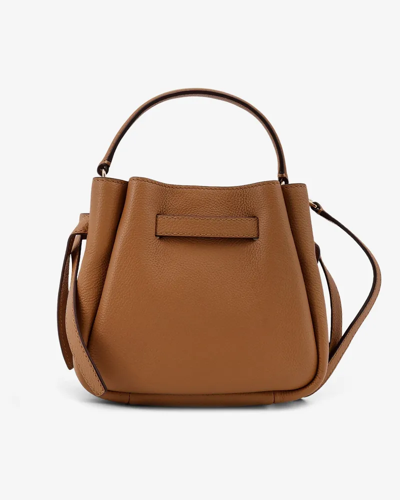 Tory Burch Women's Mini Crossbody Bag Romy Leather Brown Shoulder Brown
