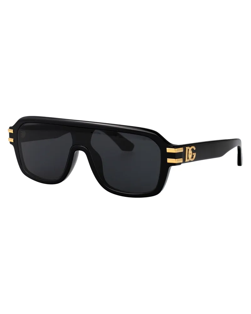 Dolce & Gabbana 0DG4507 Rectangular Frame Sunglasses — Black Black