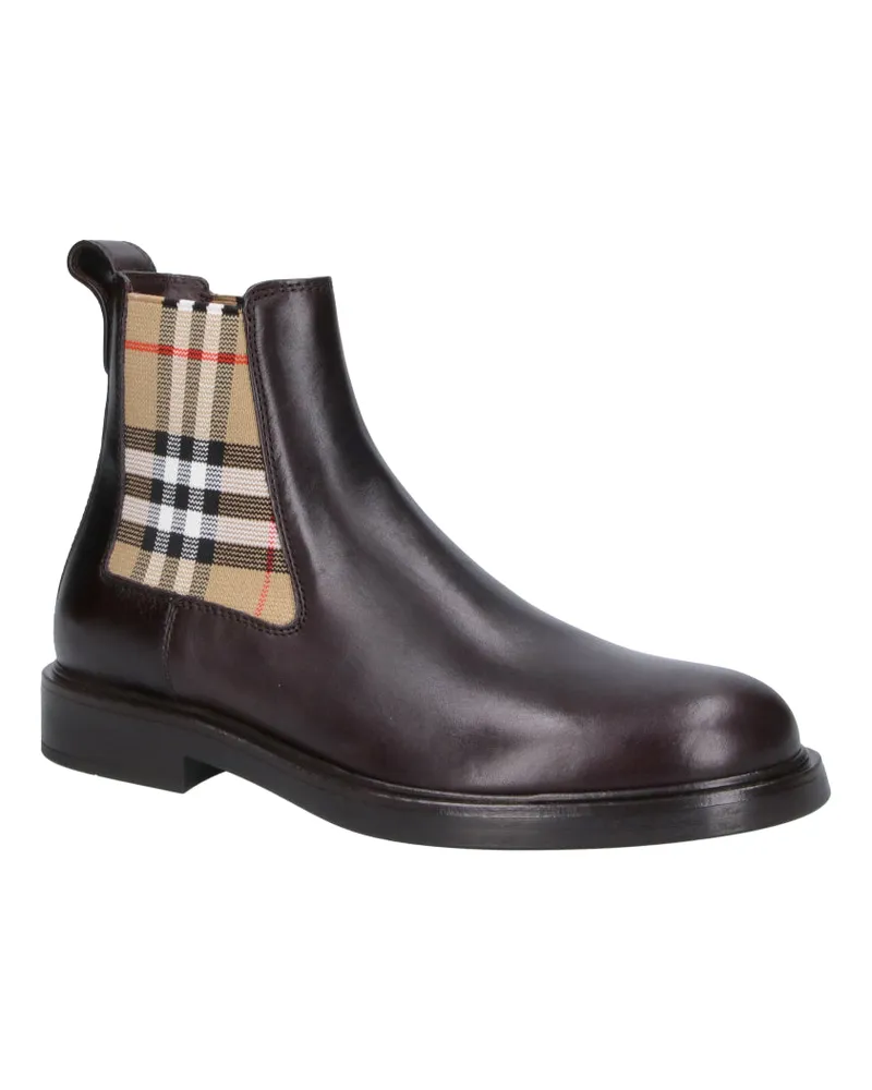 Burberry Men's Boots Brown Calf Leather Brown