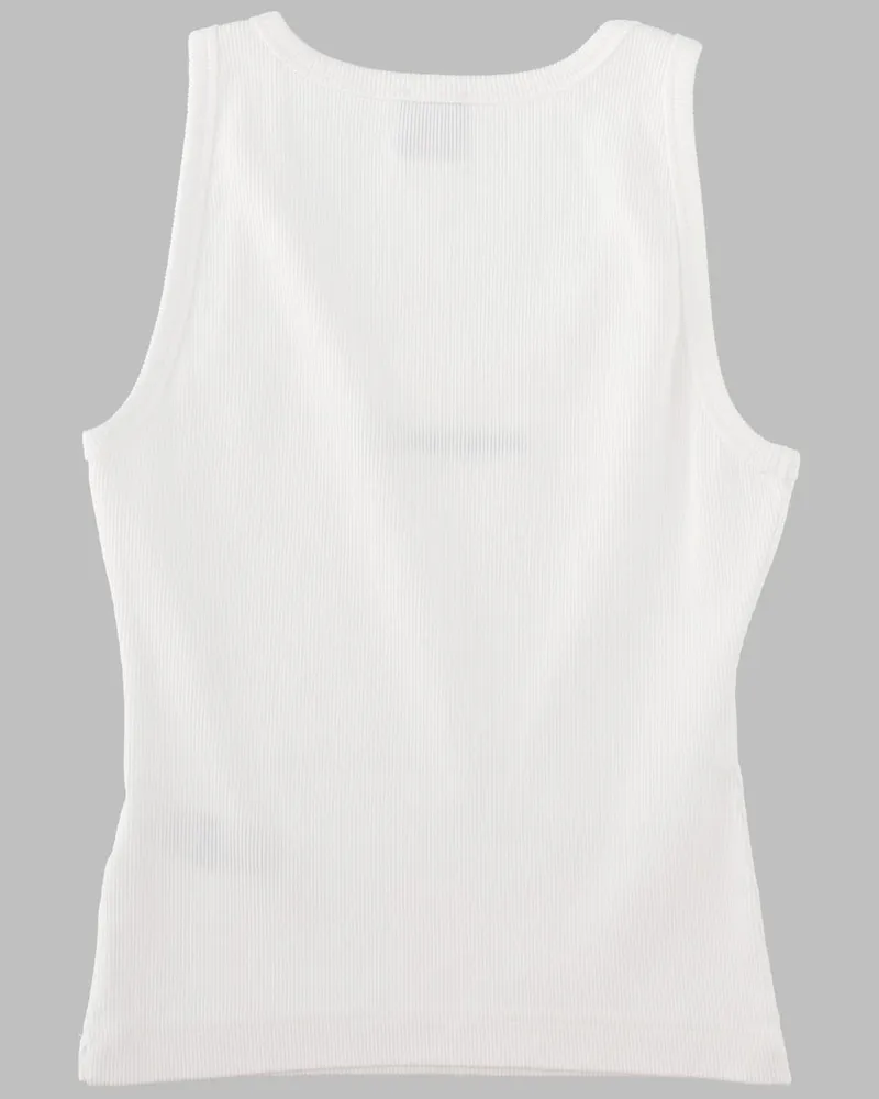 Casablanca Paris Organic Cotton Tank Top — White White