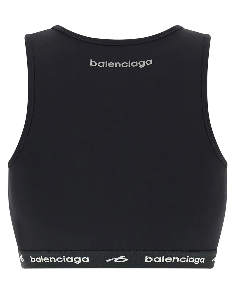 Balenciaga Logo-Jacquard Technical Tank Top — Black Black