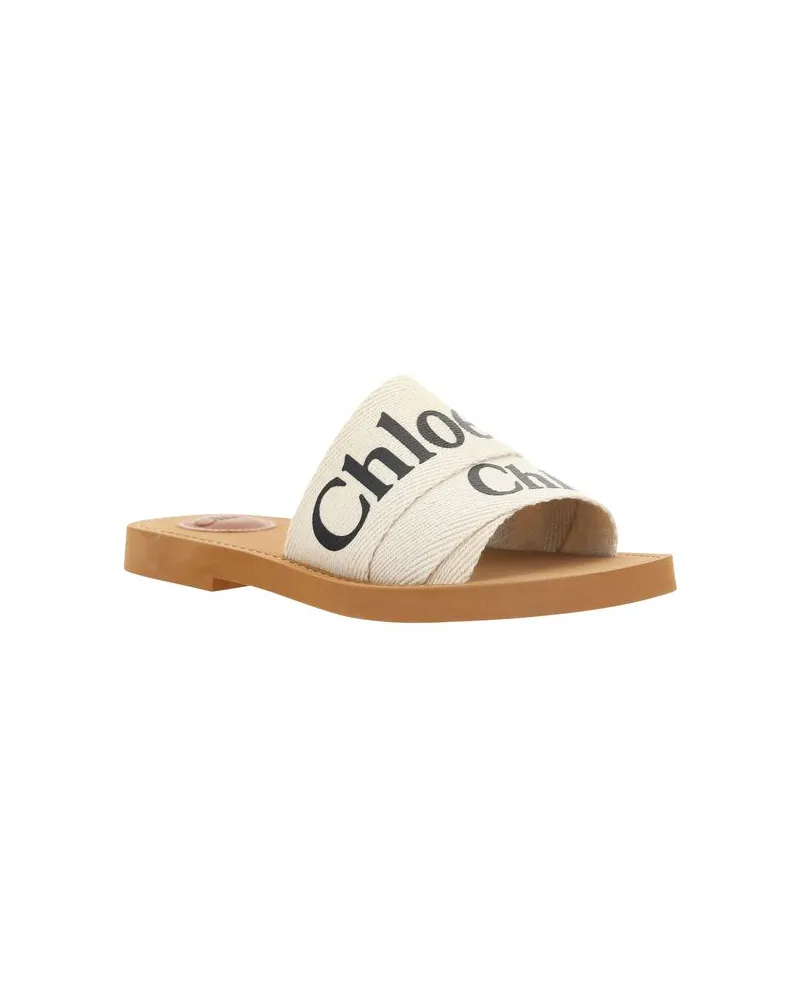 Chloé Women's White Cotton Flat Sandals White