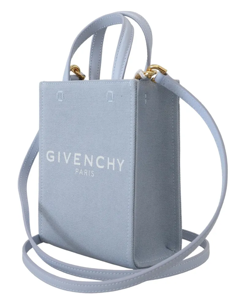 Givenchy Women's Blue Coated Canvas Vertical Cloud Mini Shoulder Bag Cotton Blue