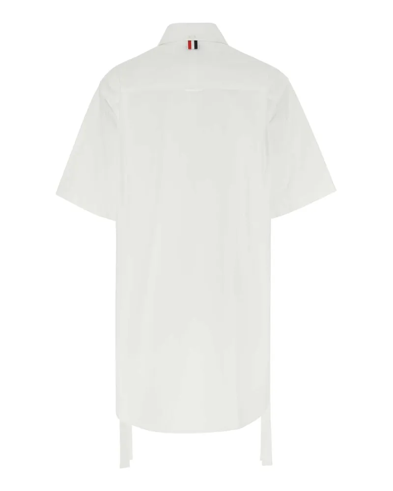 Thom Browne Women's White Poplin Shirt Mini Dress 100 Exterior: Cotton Abiti White