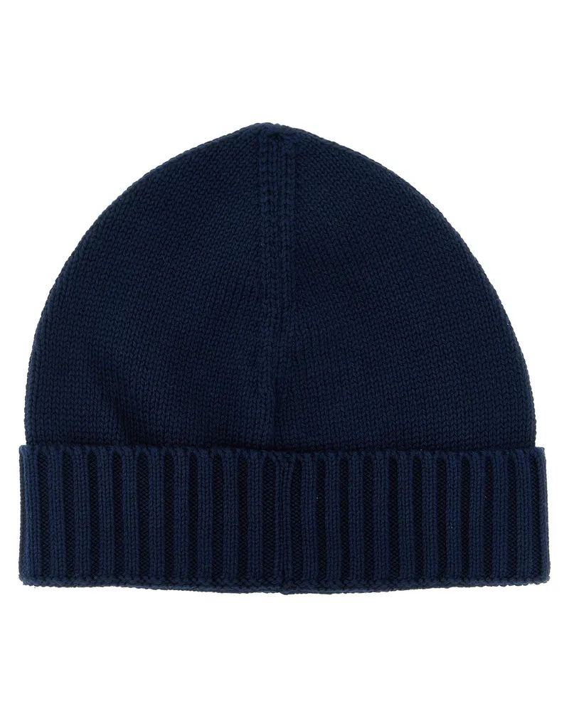 Stone Island Logo Patch Beanie — Navy Navy
