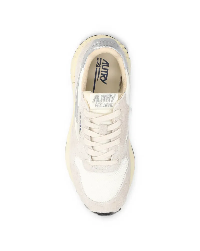 AUTRY Panelled Mesh and Suede Sneaker — Beige Beige